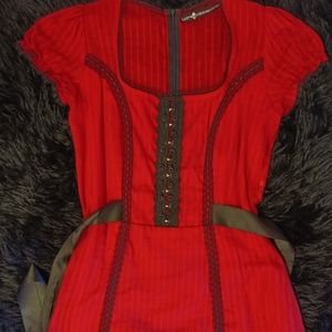 Lip Service Dark Legacy Babydoll Dress Red S gothic lolita y2k 2004